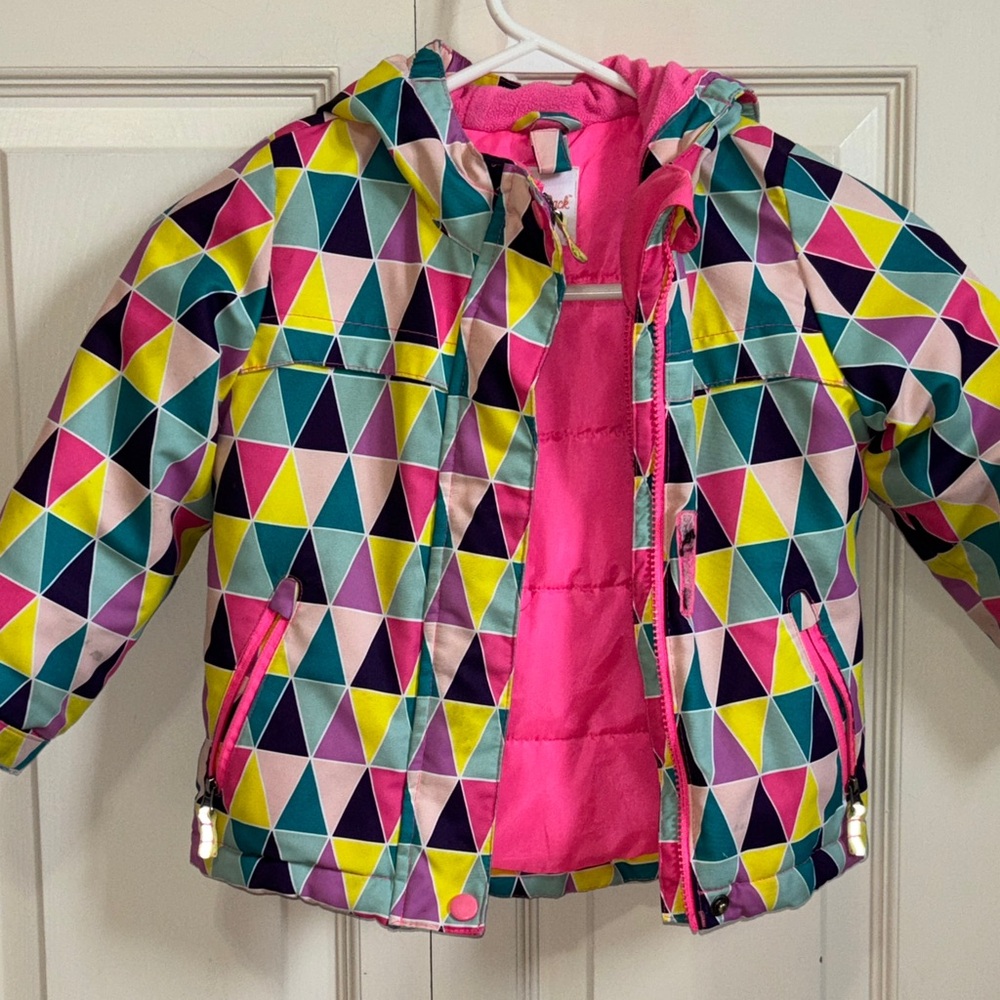 Cat & Jack Pink Geometric Jacket size 3T